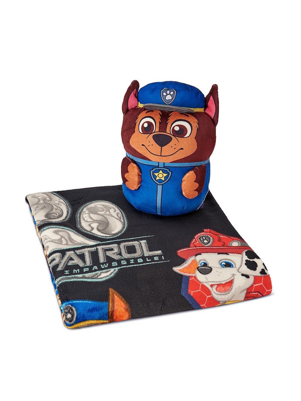 🐾 Paw Patrol Chase Throw Blanket & Hugger Pillow 2-Piece Kids Set